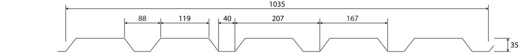 technische zeichnung w 35 1035 wandblech